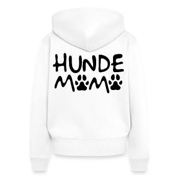 Hunde Mama - Hundepfote - Hund - Frauen Premium Bio Zip Hoodie - Weiß - Hinten - AI Model Female 172 light (172cm)