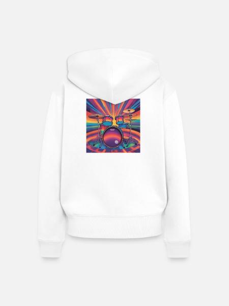 Batterie - Frauen Premium Bio Zip Hoodie - Weiß
