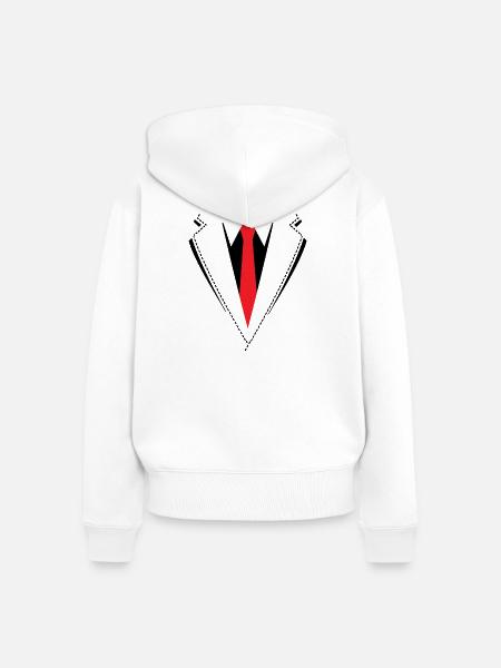 Fliege oder Krawatte Kostüm. - Frauen Premium Bio Zip Hoodie - Weiß
