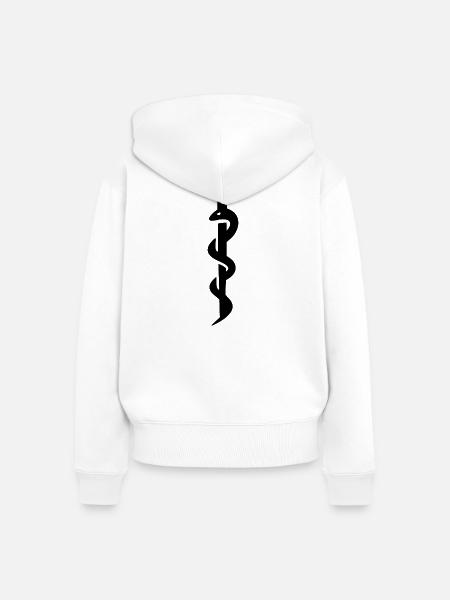 Natter Snake Schlage Viper - Frauen Premium Bio Zip Hoodie - Weiß