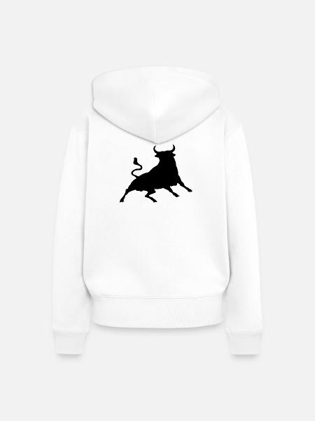 Stier - Frauen Premium Bio Zip Hoodie - Weiß