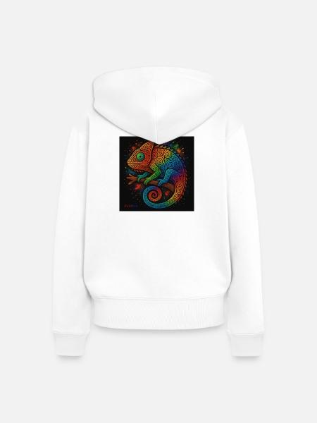 Regenbogen - Frauen Premium Bio Zip Hoodie - Weiß