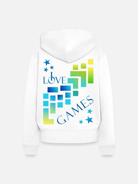 I love games - Frauen Premium Bio Zip Hoodie - Weiß