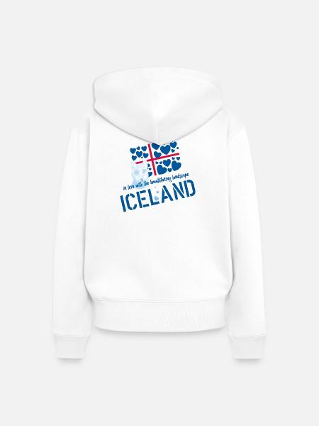 Iceland fox - Frauen Premium Bio Zip Hoodie - Weiß