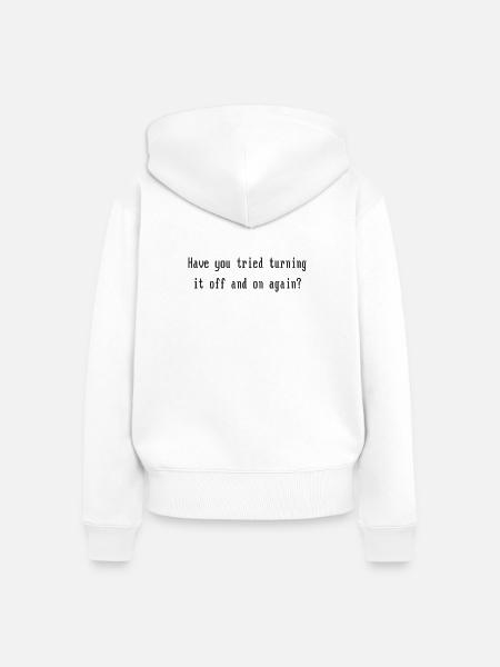 On or Off - Frauen Premium Bio Zip Hoodie - Weiß