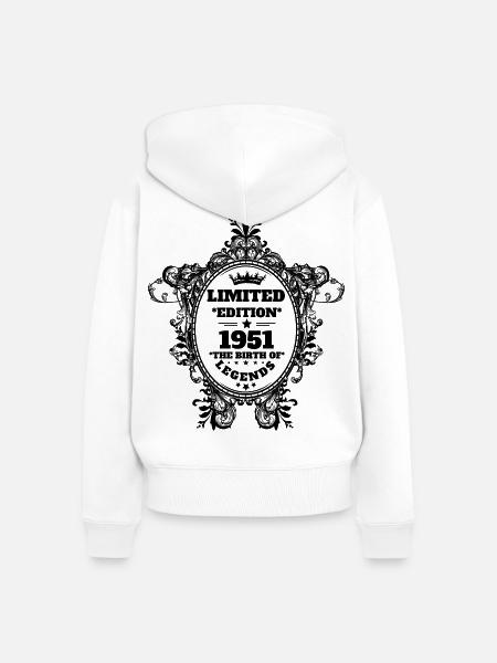 1951 - Frauen Premium Bio Zip Hoodie - Weiß