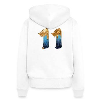 NR. 11 NUMMER 11 COOL 11. GEBURTSTAG - Frauen Premium Bio Zip Hoodie - Weiß - Hinten - AI Model Female 172 light (172cm)
