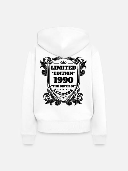 1990 - Frauen Premium Bio Zip Hoodie - Weiß
