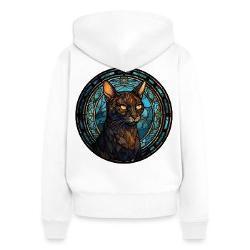Asiatische Katzenrasse Aquarellglas - Frauen Premium Bio Zip Hoodie - Weiß - Hinten - AI Model Female 172 light (172cm)