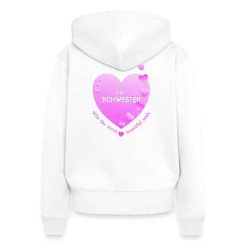beste Schwester - Frauen Premium Bio Zip Hoodie - Weiß - Hinten - AI Model Female 172 light (172cm)