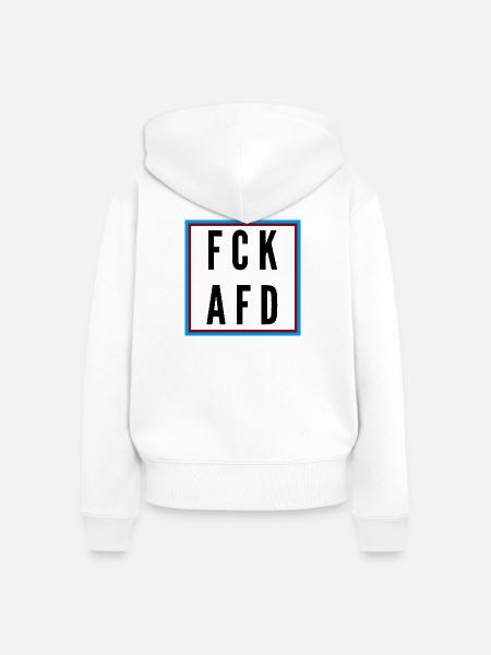 AFD Nein Danke! - Frauen Premium Bio Zip Hoodie - Weiß