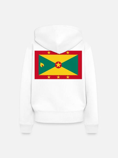 Grenada - Frauen Premium Bio Zip Hoodie - Weiß