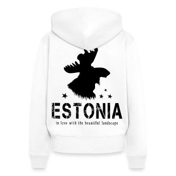 Estonia Estland Esten estnisch - Frauen Premium Bio Zip Hoodie - Weiß - Hinten - AI Model Female 172 light (172cm)