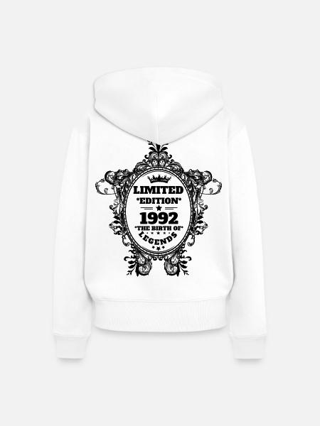 1992 - Frauen Premium Bio Zip Hoodie - Weiß