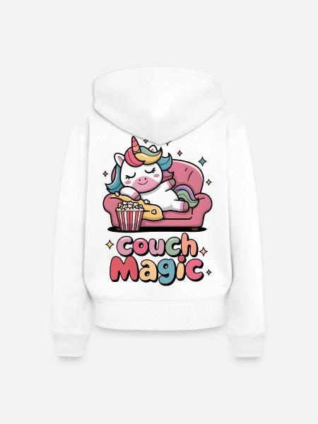 Couch-Magie - Frauen Premium Bio Zip Hoodie - Weiß
