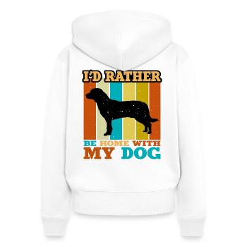Entlebucher Sennenhund Silhouette Retro Sunset - Frauen Premium Bio Zip Hoodie - Weiß - Hinten - AI Model Female 172 light (172cm)