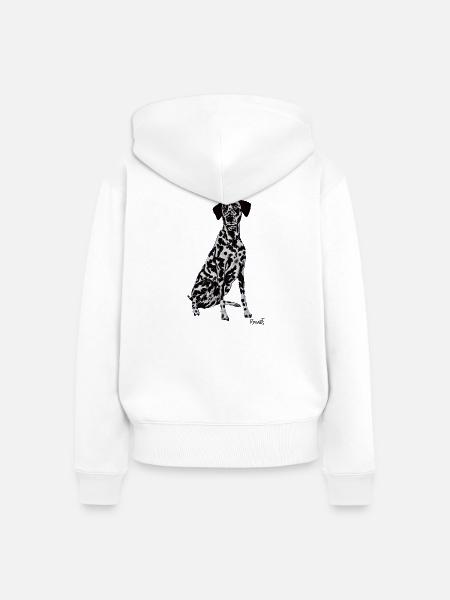 Schöner dalmatinischer Hund - Frauen Premium Bio Zip Hoodie - Weiß