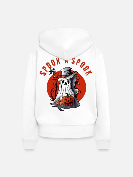 Erschrecke einen Spuk! - Frauen Premium Bio Zip Hoodie - Weiß