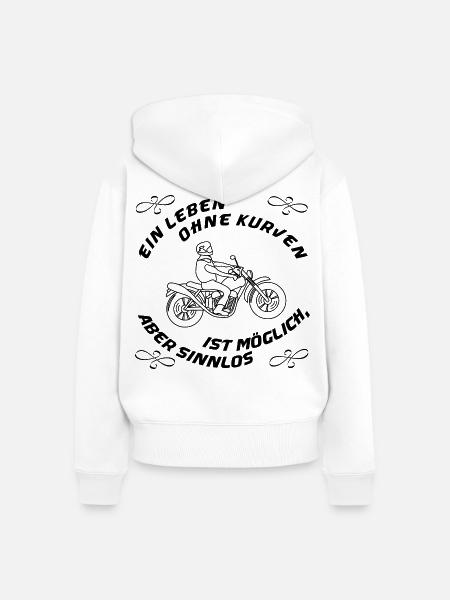leben ohne kurven - Frauen Premium Bio Zip Hoodie - Weiß