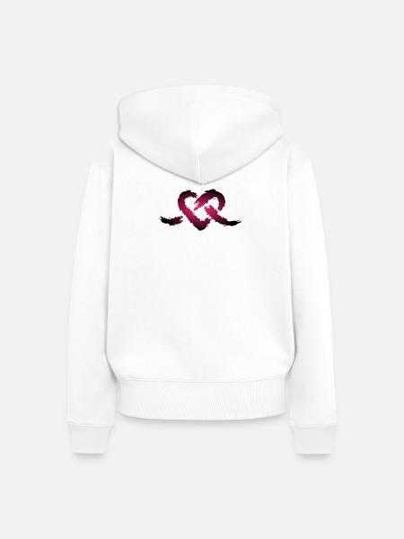 Herz Knoten - Frauen Premium Bio Zip Hoodie - Weiß