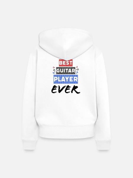 Bester Gitarrist aller Zeiten - Frauen Premium Bio Zip Hoodie - Weiß
