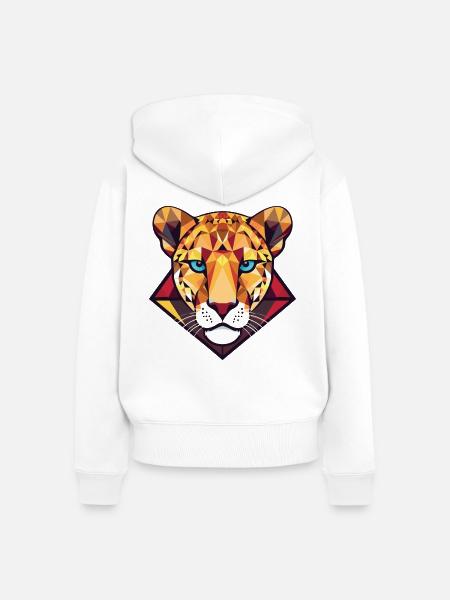 Gepard bunte Aquarell-Tier-Illustration - Frauen Premium Bio Zip Hoodie - Weiß