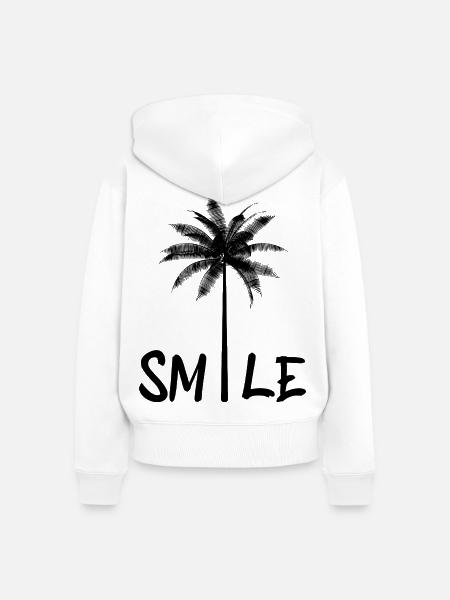 Einfach lächeln - Frauen Premium Bio Zip Hoodie - Weiß
