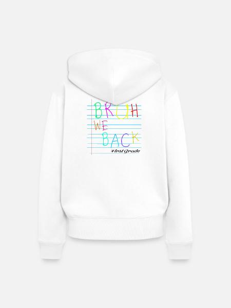 Bruh We Back Enseignants - Frauen Premium Bio Zip Hoodie - Weiß