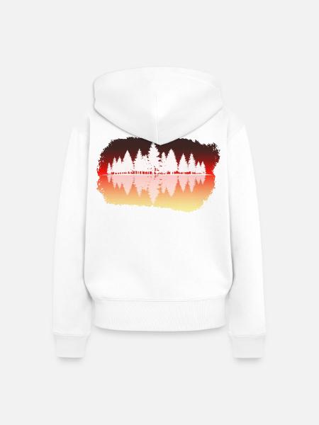 Wald - Forest - Frauen Premium Bio Zip Hoodie - Weiß