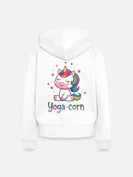 Yoga-Mais - Frauen Premium Bio Zip Hoodie - Weiß