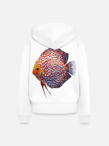 Discus - Frauen Premium Bio Zip Hoodie - Weiß