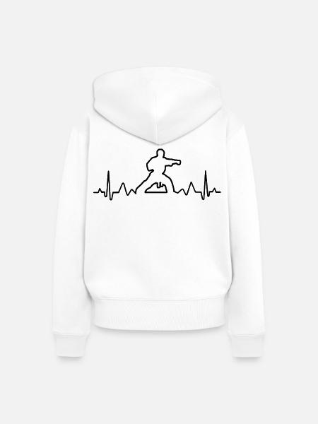 Electro Karaté - Frauen Premium Bio Zip Hoodie - Weiß