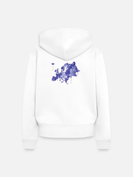 Europa - Frauen Premium Bio Zip Hoodie - Weiß