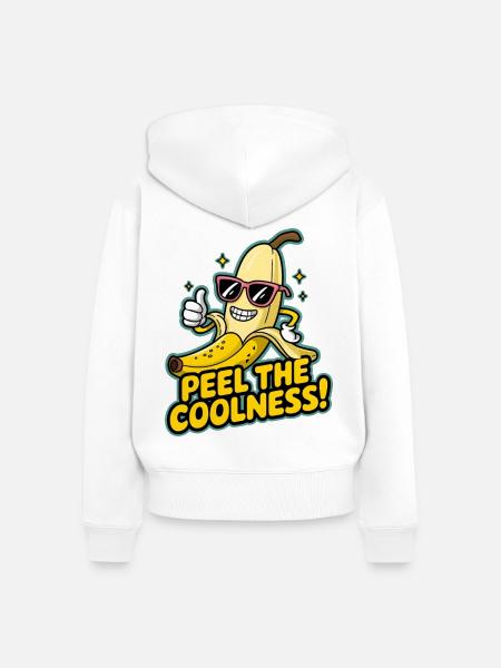 Schälen Sie die Coolness! - Frauen Premium Bio Zip Hoodie - Weiß