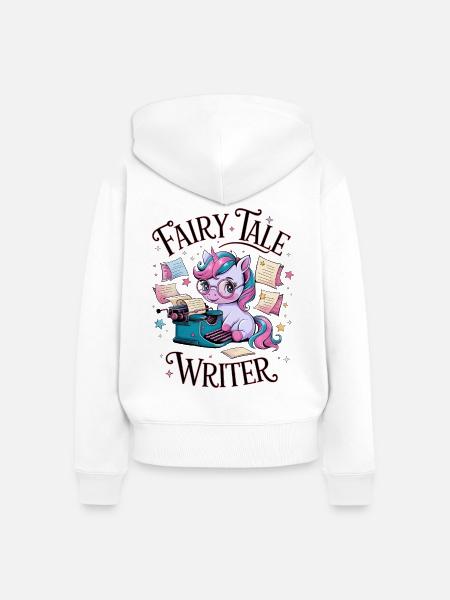 Märchenautor - Frauen Premium Bio Zip Hoodie - Weiß