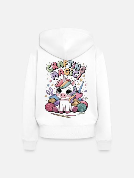 Magie herstellen! - Frauen Premium Bio Zip Hoodie - Weiß