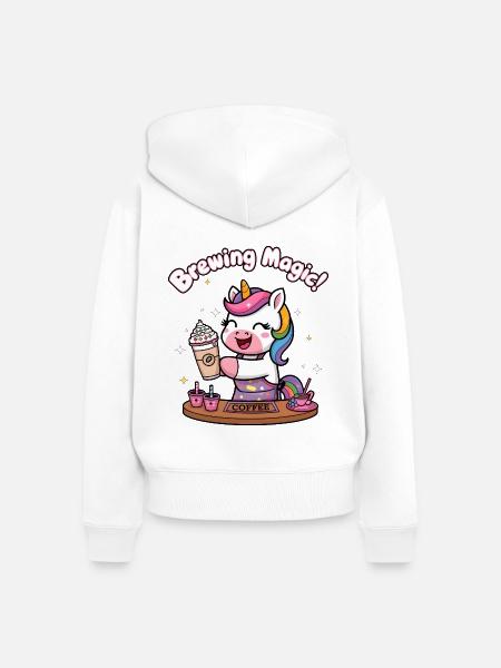 Brauen von Magie! - Frauen Premium Bio Zip Hoodie - Weiß