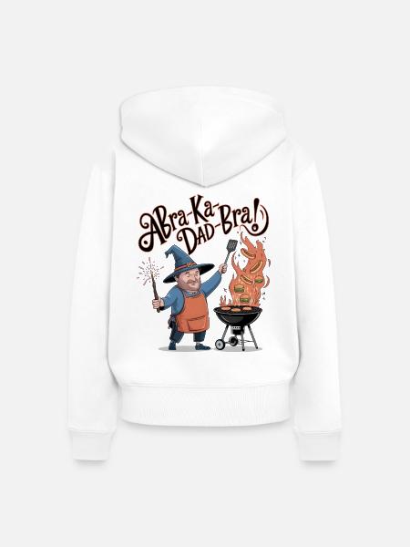 AbraKa-Papa-BH! - Frauen Premium Bio Zip Hoodie - Weiß