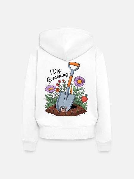 Ich stehe auf Gartenarbeit - Frauen Premium Bio Zip Hoodie - Weiß