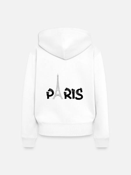 PARIS - Frauen Premium Bio Zip Hoodie - Weiß