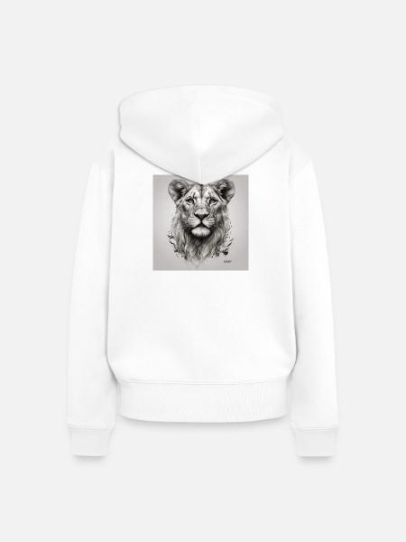 König des Dschungels - Frauen Premium Bio Zip Hoodie - Weiß