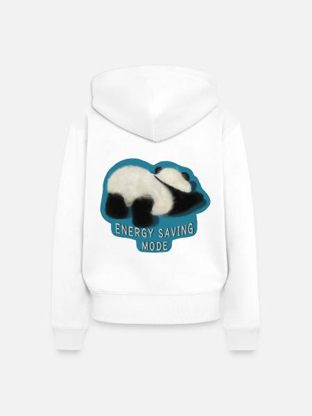 Lazy Panda - Frauen Premium Bio Zip Hoodie - Weiß