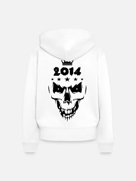 2014 Totenkopf - Frauen Premium Bio Zip Hoodie - Weiß