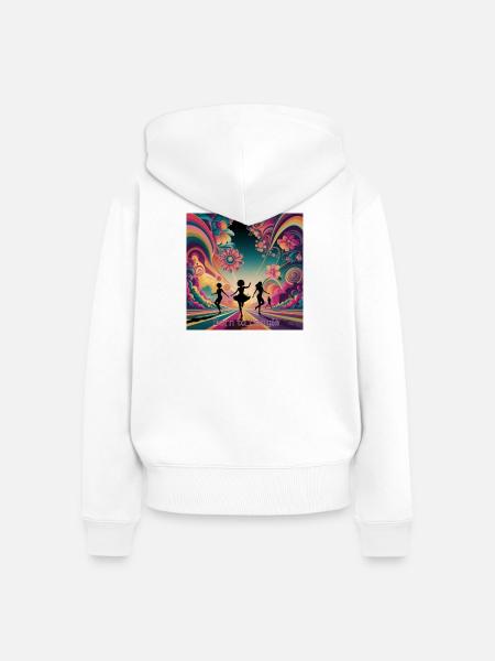 Geboren zum Boogie - Frauen Premium Bio Zip Hoodie - Weiß