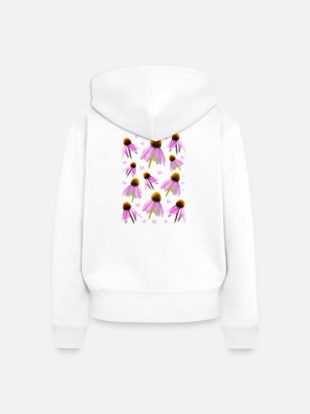 Sonnenhut coneflower - Frauen Premium Bio Zip Hoodie - Weiß