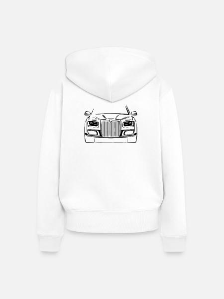 Aurus Dubai Silhouette - Frauen Premium Bio Zip Hoodie - Weiß