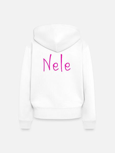 Nele Neon Schrift - Frauen Premium Bio Zip Hoodie - Weiß