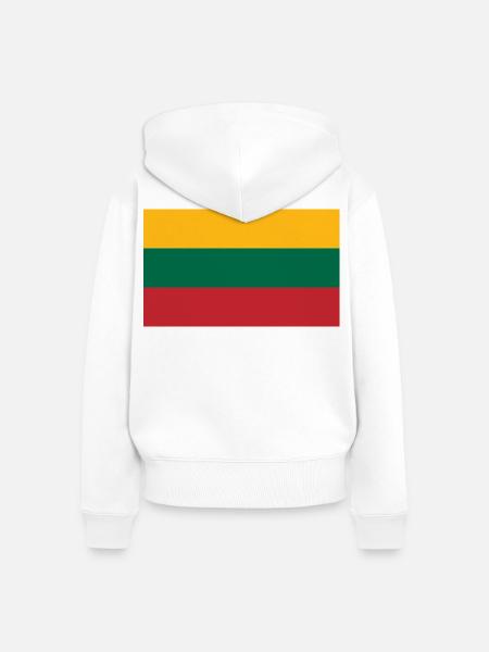 Litauen - Frauen Premium Bio Zip Hoodie - Weiß