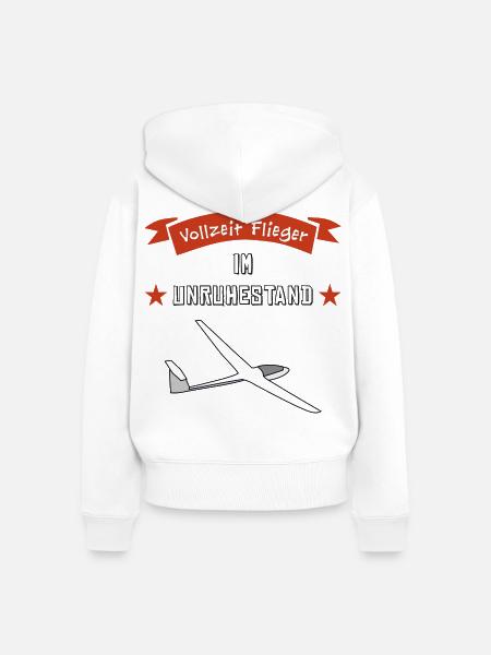vollzeit flieger im unruhestand - Frauen Premium Bio Zip Hoodie - Weiß