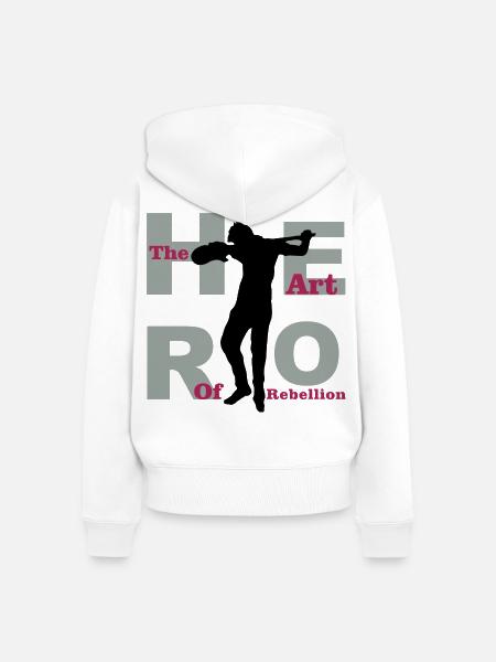 hero guitar - Frauen Premium Bio Zip Hoodie - Weiß